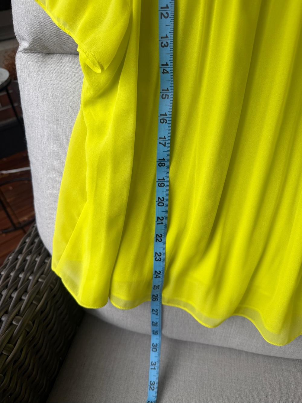 Halogen Bright Yellow Pleated V-Neck Short Sleeve Blouse - Picture 4 of 10